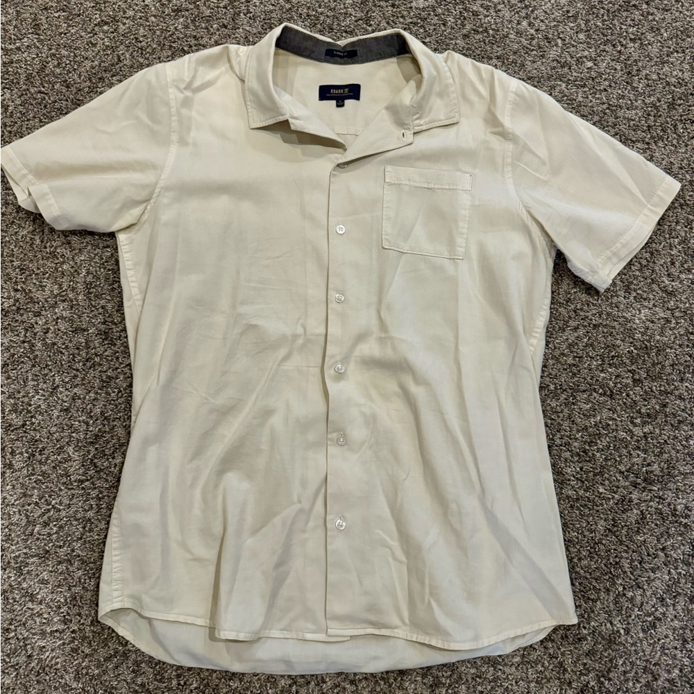 Roark linen blend button up size L